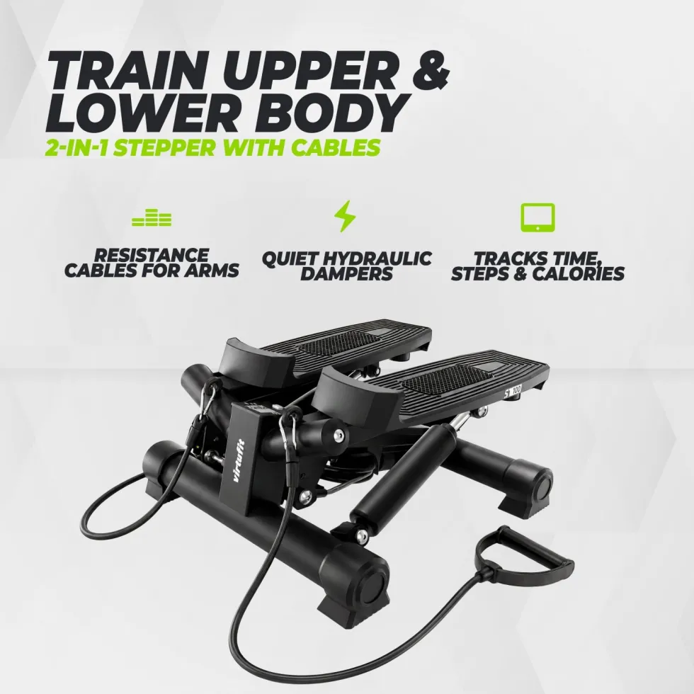 VirtuFit ST100 2-in-1 Side Stepper - met Computer en Weerstandskabels - Tweedekans