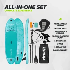 VirtuFit Supboard Cruiser 305 - Oranje - Met Kajak zitje, accessoires en draagtas