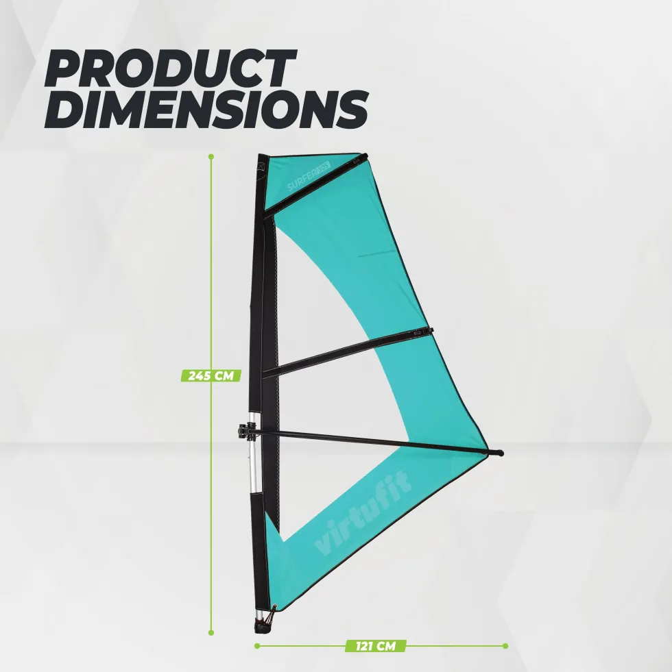 Virtufit Supboard Surfer 305 - Zwart - Inclusief Windzeil en accessoires