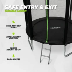 VirtuFit Trampoline met Veiligheidsnet - Zwart - 251 cm