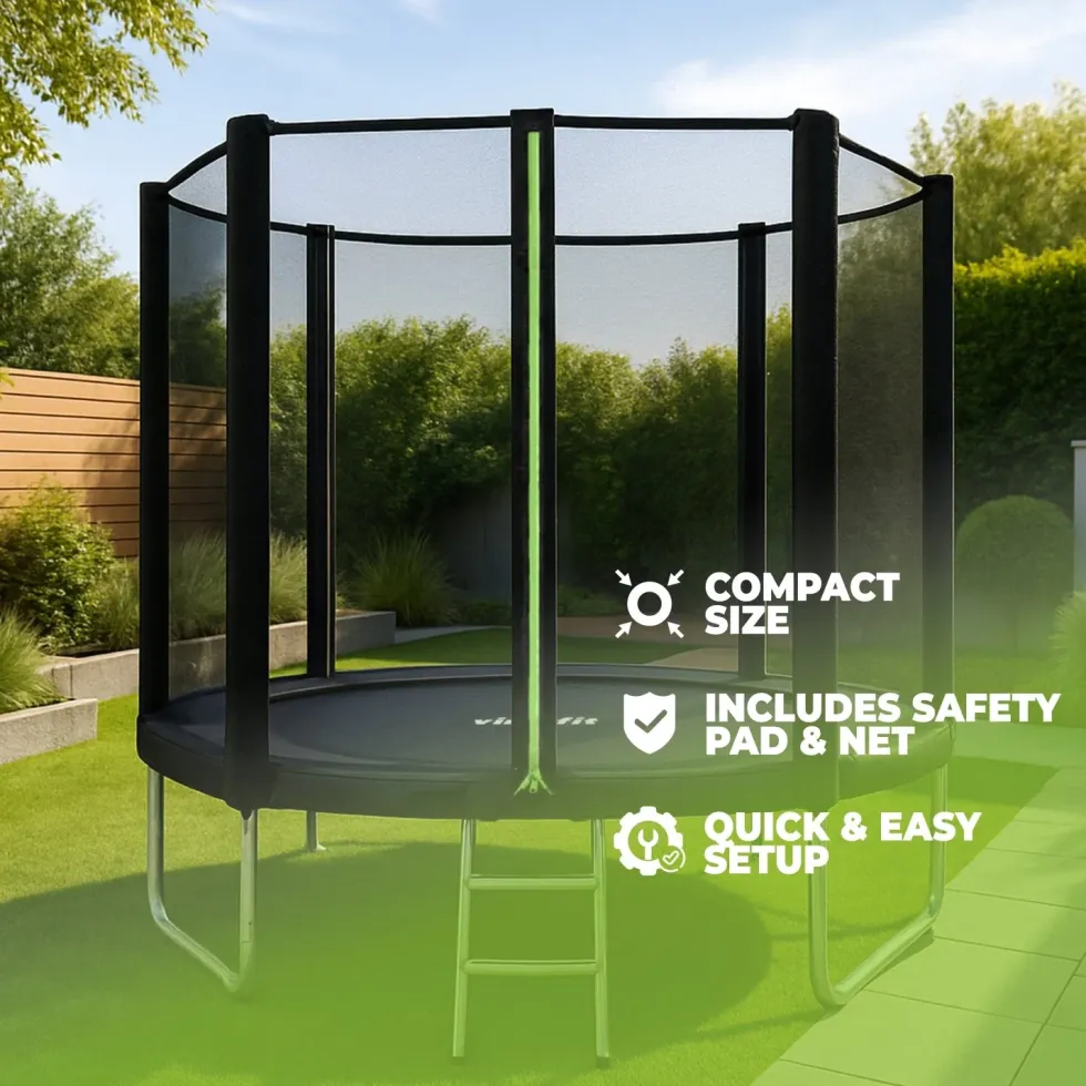VirtuFit Trampoline met Veiligheidsnet - Zwart - 251 cm - Tweedekans