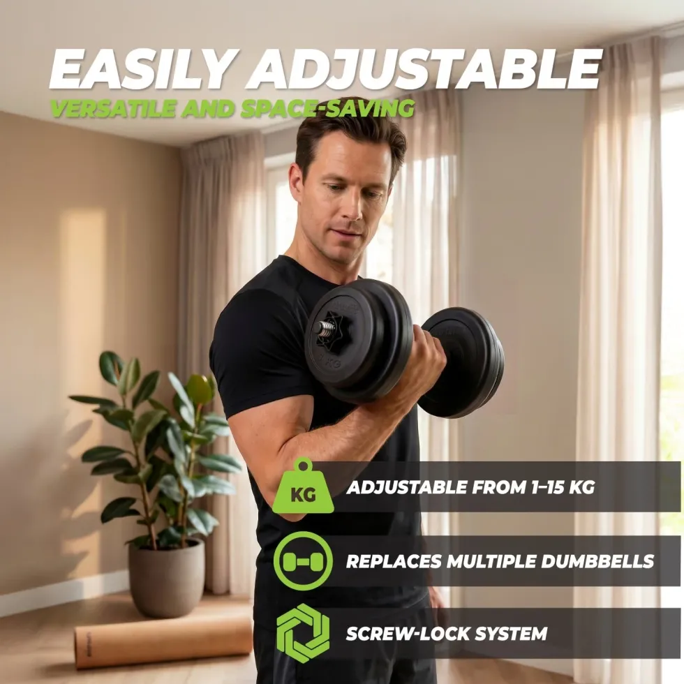 VirtuFit Verstelbare Dumbbell - Vinyl - 15 kg