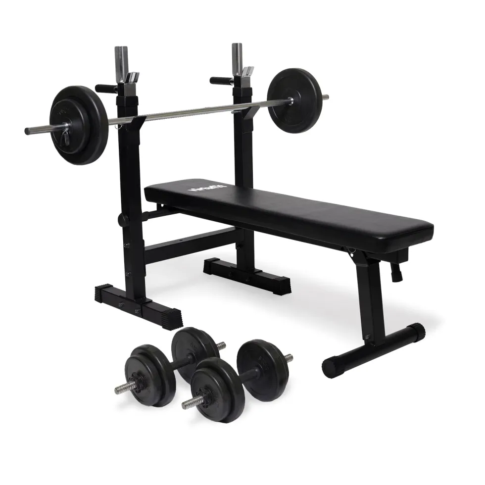 VirtuFit Verstelbare Halterset - 30,5 kg - Halterbank Compact - Dumbbellset - Halterset