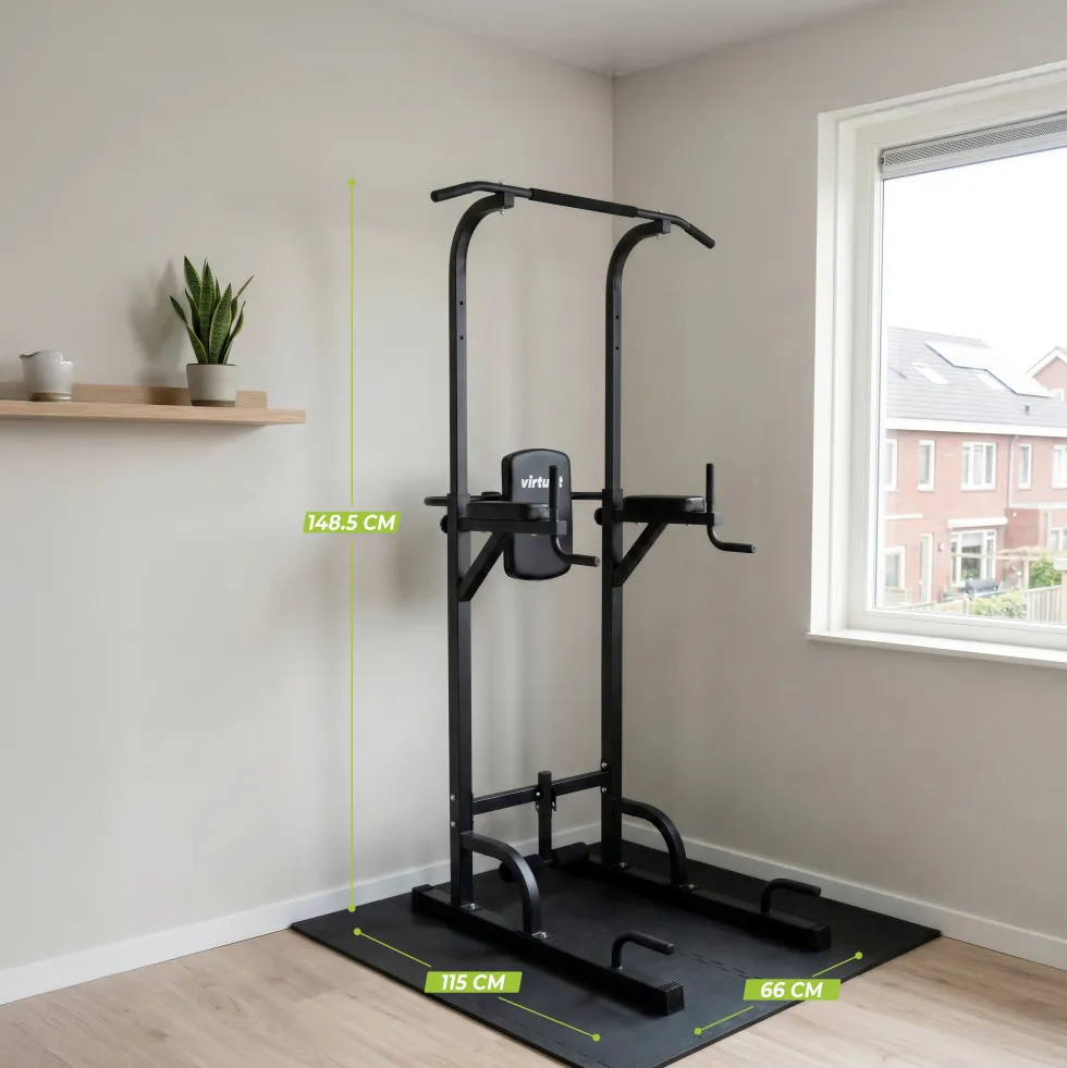 VirtuFit Verstelbare Power Tower - Pull Up & Dip Station