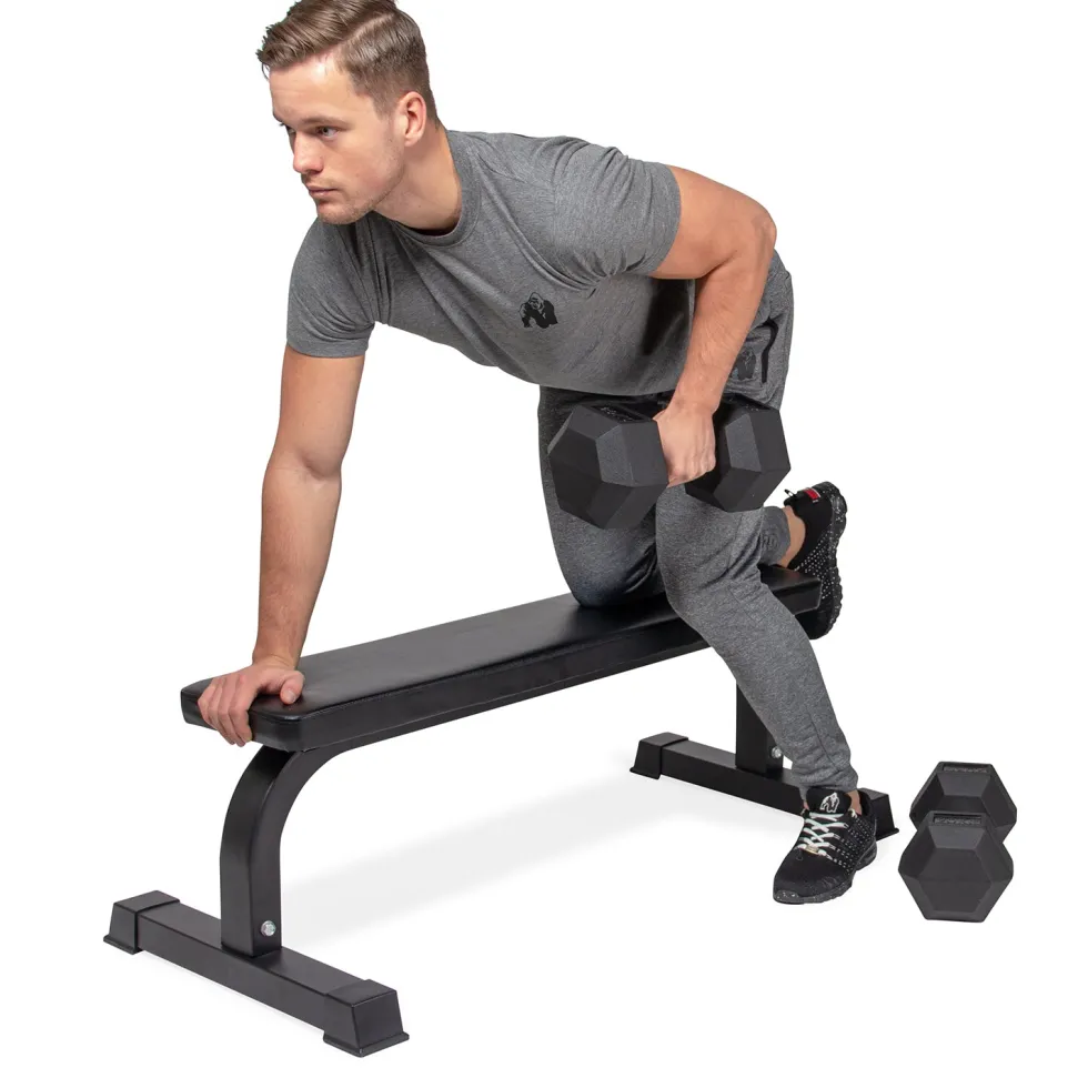 VirtuFit Vlakke Fitnessbank - Trainingsbank - Zwart