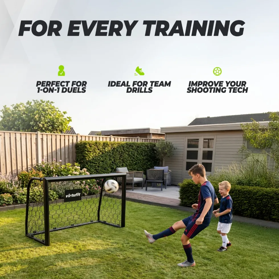 VirtuFit Voetbaldoel Premium - Heavy Duty Voetbal Goal - 120 x 80 x 60