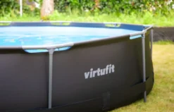 VirtuFit Zwembad Rond Ø366 x 100 cm - Antraciet - Compleet Pakket