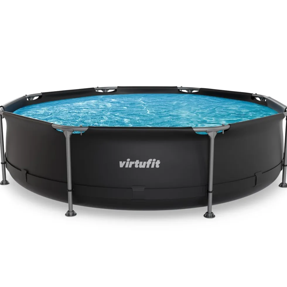 VirtuFit Zwembad Rond Ø305 x 76 cm - Antraciet - Compleet Pakket
