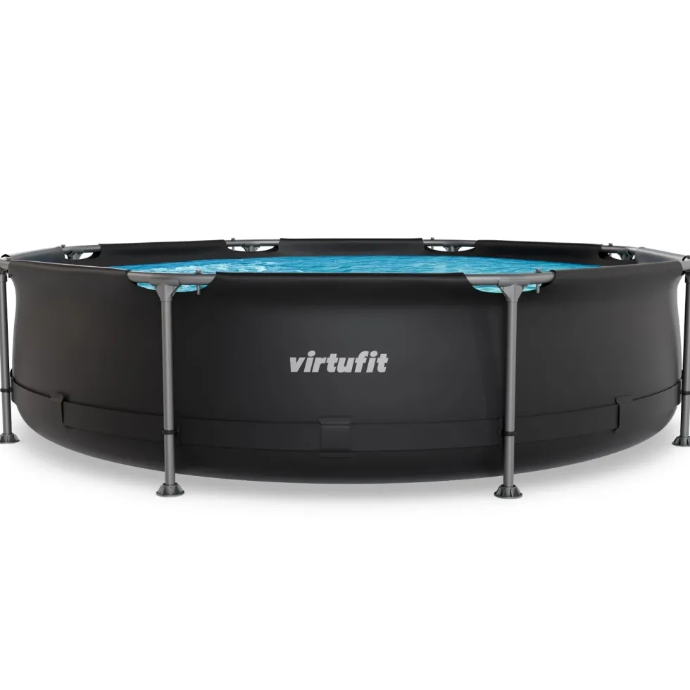 VirtuFit Zwembad Rond Ø305 x 76 cm - Antraciet - Compleet Pakket
