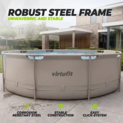 VirtuFit Zwembad Rond Ø366 x 100 cm - Beige - Compleet Pakket