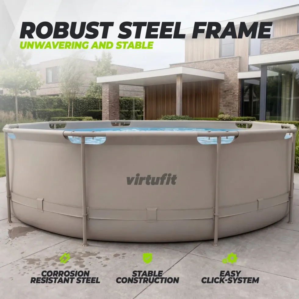 VirtuFit Zwembad Rond Ø366 x 100 cm - Beige - Compleet Pakket