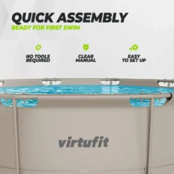 VirtuFit Zwembad Rond Ø366 x 100 cm - Beige - Compleet Pakket