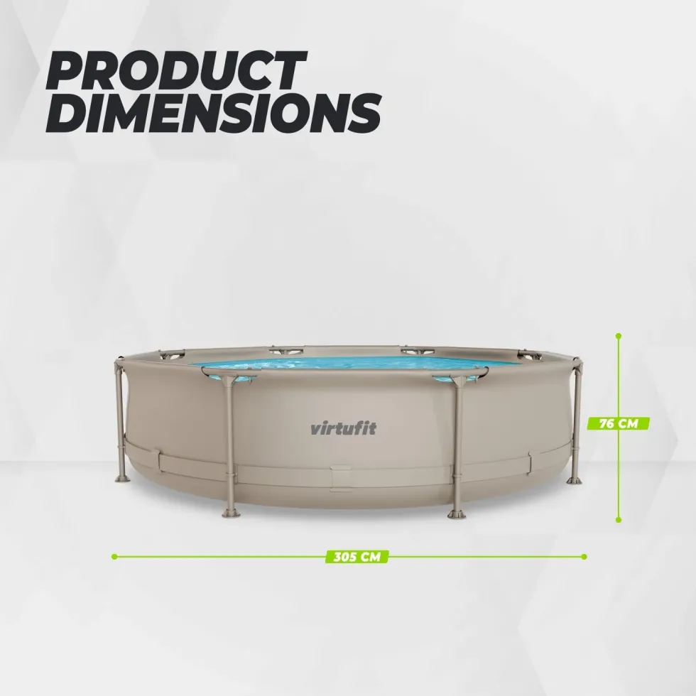 VirtuFit Zwembad Rond Ø305 x 76 cm - Beige - Compleet Pakket